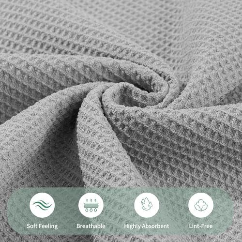 MICROFI Waffle Weave Bath Towel Set, Microfiber, 4 Pieces, Quick Dry, - Image 2