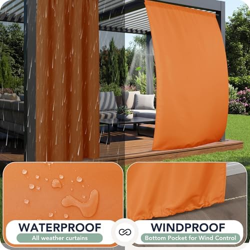 Outdoor Curtains for Patio Waterproof, 8 Panels, Rod Pocket - Image 2