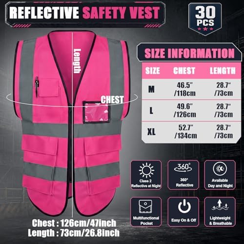 Leumoi 30 Pack Reflective Safety Vest - Image 2