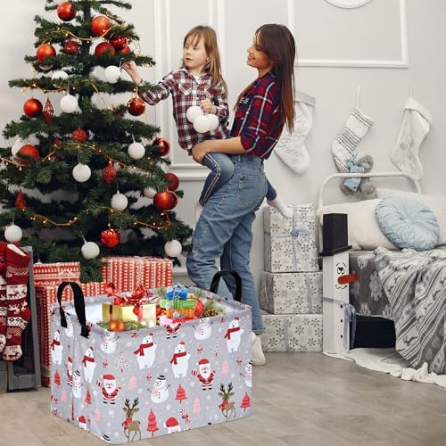 MAIZMZ Christmas Basket for Kids Gifts Santa Claus Snowman Storage Baskets - Image 2