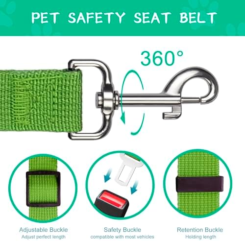 2 PCS Dog Seat Belt for Car Frskcssd Adjustable Dog Car Harness Heavy Duty - Image 4