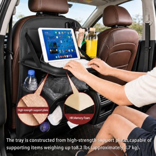 Universal Premium Leather Foldable Car Backseat Organizer - Image 4