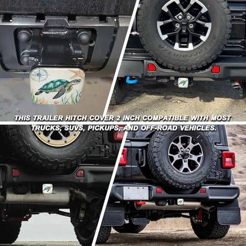 Sea Turtle Nautical Tow Hitch Covers Heavy Duty Rubber Trailer Hitch Cover 2" - Image 5