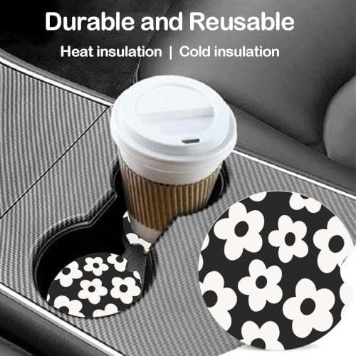 Ceramic Car Coasters – Absorbent Car Cup Holder Coaster Set - Image 2