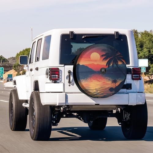 Sunset Mountain Lake Palm Spare Tire Cover - Image 2
