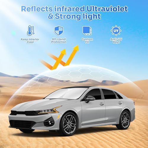 Canvcle Sunshades for 2025 2026 Kia K4 Accessories Windshield Sun Shade Side - Image 2