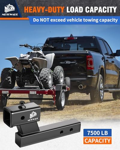 METOWARE Trailer Hitch Extender Fits 2" Receiver 4" Drop/Rise 7500 LBS GTW - Image 4