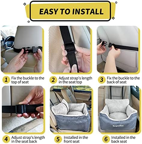 BurgeonNest Dog Car Seat for Small Dogs & Cats Under 25 lbs - Image 4