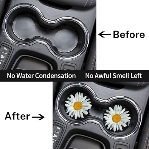 Daisy Flower Car Cup Holder Coasters 2 Pack 2.63" - Image 2