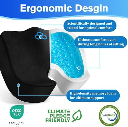 CushyOasis Seat Cushion, Office Chair Cushions, 5.28 in Thick - Image 2