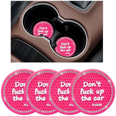 Ziciner 4 Pack Bling Car Cup Holder Coaster, 2.75 Inch Anti-Slip Auto Insert by Ziciner