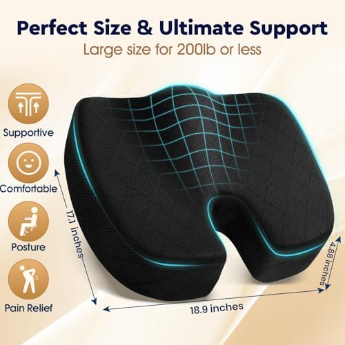 TushGuard Seat Cushion, Memory Foam Office Chair Cushion - Image 2