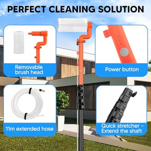 Electric Solar Panel Cleaning Brush and Pole, 20FT Telescopic Cleaning Roller - Image 5