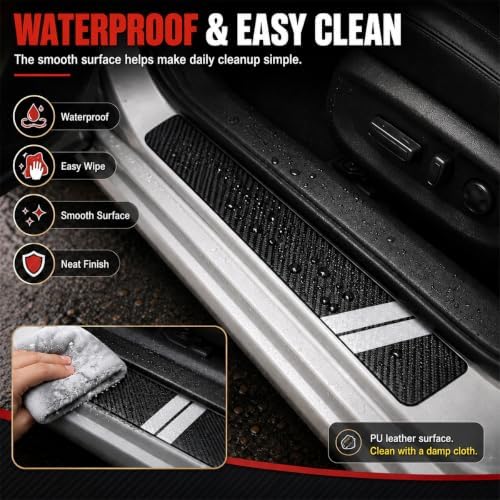 4PCS Car Door Entry Guard Sticker, Car Door Sill Protector - Image 4