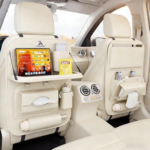 Universal Premium Leather Foldable Car Backseat Organizer by FASTAGEI