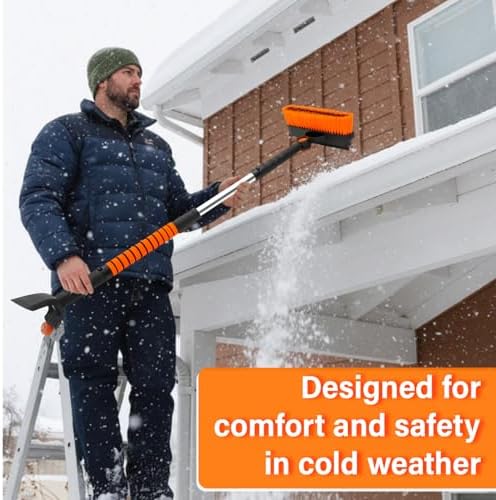 1 Pcs 33" to 39" Extendable Snow Brush and Ice Scraper - Image 5