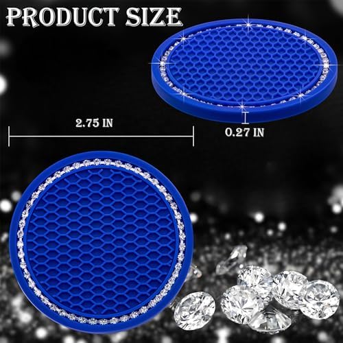 2PCS Bling Cup Holder Coaster, 2.75 Inch Auto Car Cup Holder Insert Coasters - Image 2