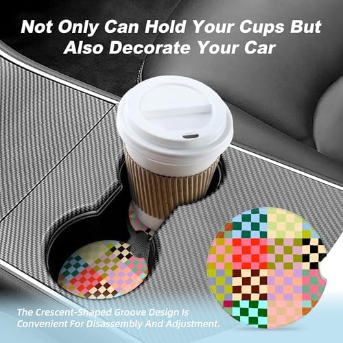 Colorful Checkered Car Coasters - Image 7