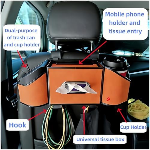 2026 Upgrade 4-in-1 Car Organizer Back Seat, Leather Multifunctional Car - Image 2