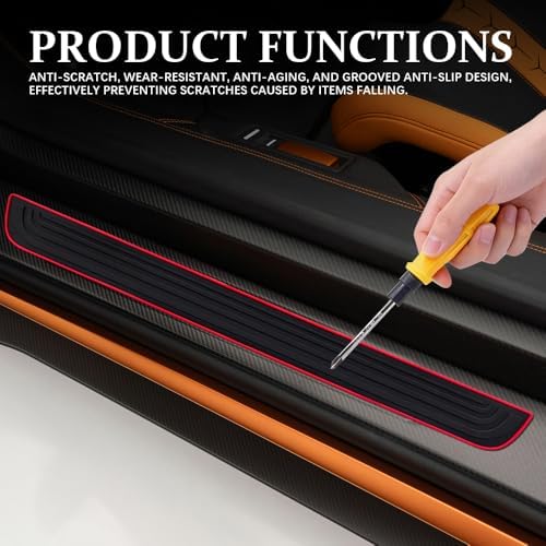 4PCS Car Door Sill Protector, Car Door Edge Guards, Anti-Scratch Rubber Auto - Image 5