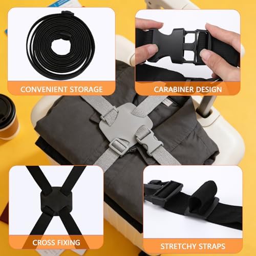 3 Pack Luggage Straps Bungee Cords, Secure Belt - Image 4
