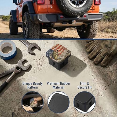 Trailer Hitch Cover 2 Inch Square Receiver Hitch Cover Rubber Tube Plug - Image 3