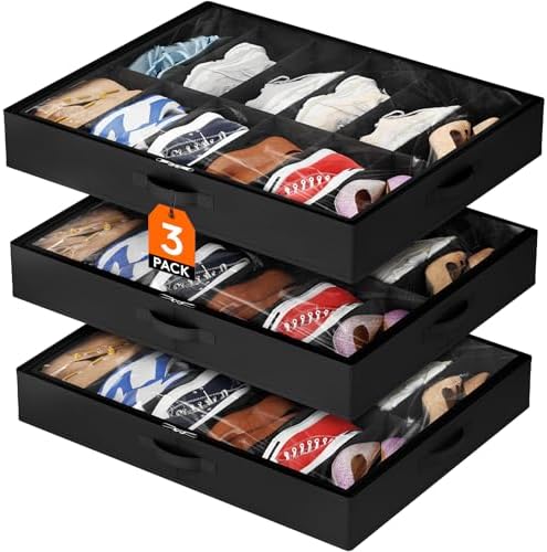 Lifewit Under Bed Shoe Storage Organizer Container, 3 Pack by Lifewit