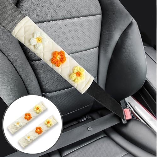 Amooca 2-Pack Braid Pattern Seat Belt Covers Shoulder Pads - Image 4