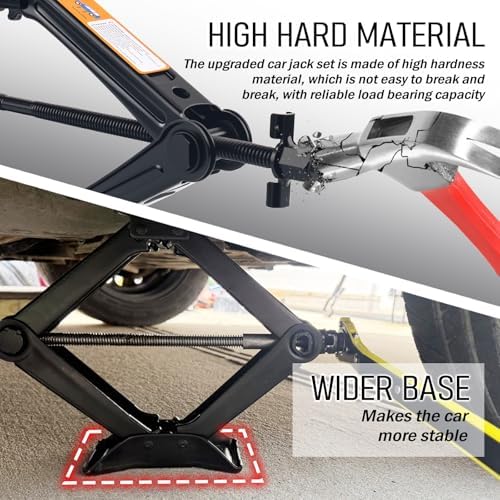 Scissor Jacks Set, 2 Ton Portable Car Jack Kit - Image 3
