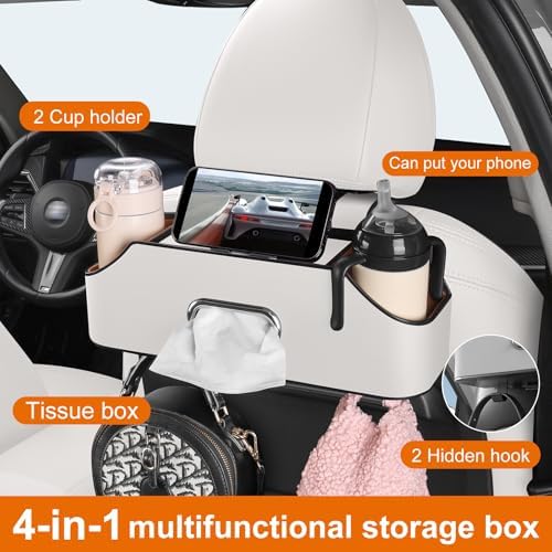 Car Seat Back Cup Holder, 4-in-1 Multifunctional Backseat Organizer - Image 3