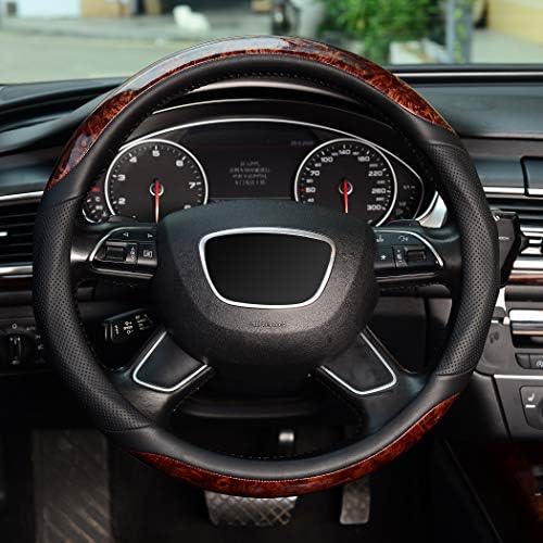 KAFEEK 16 inch Wood Grain Steering Wheel Cover, Large Size - Image 2
