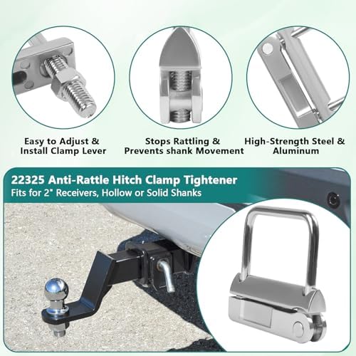 22325 No-Tool Anti-Rattle Hitch Clamp Tightener Fits - Image 3