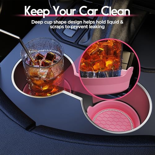 Amooca 4-Pack Car Cup Holder Coaster Bling Crystal Rhinestone Car Interior - Image 3