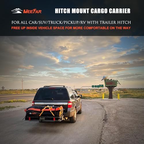 Hitch Mount Cargo Carrier Rack Basket 60"*20"*6"+Waterproof Bag 16 Cu.Ft. - Image 2