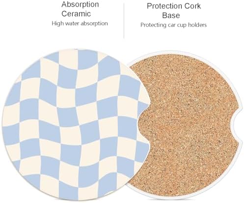 Ceramic Car Coasters – Absorbent Car Cup Holder Coaster Set - Image 3