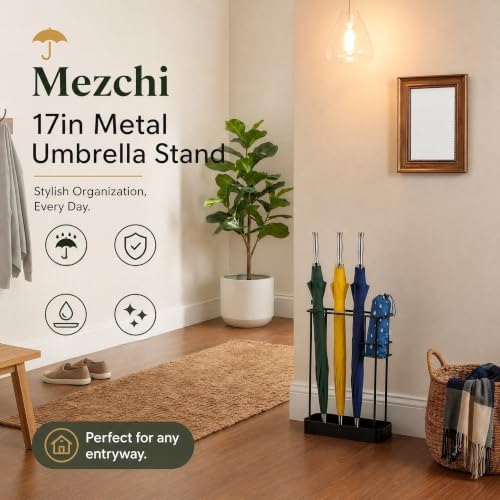 Metal Umbrella Stand, Rectangle Free Standing Holder - Image 6