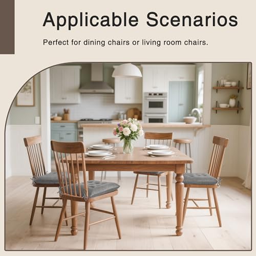 OVOV 2 Pack Chair Cushions for Dining Chairs 15.5"x15.5" Light Grey - Image 5