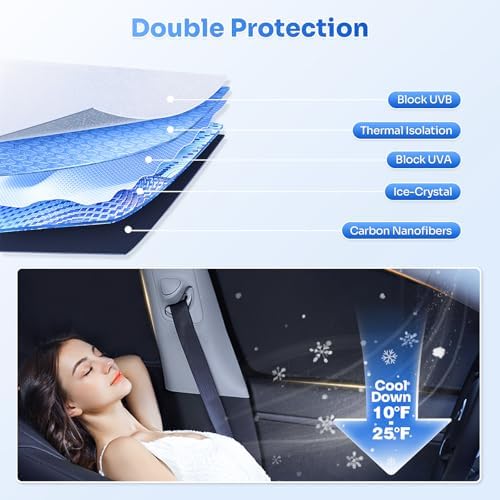 Canvcle Window Shades for 2011-2016 Hyundai Elantra Accessories Windshield Sun - Image 4