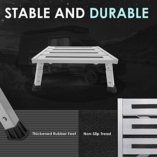 Adjustable RV Step Stool, Wide Platform, Foldable Legs - Image 3