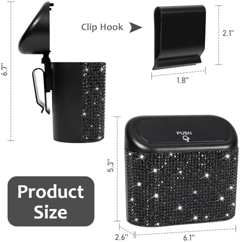 Accmor 2 Pack Bling Car Trash Can - Image 2