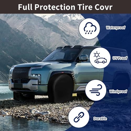PureFit Universal Tire Covers Set of 4, Fits 19"-22" Inch Tire - Image 4