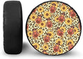 Thanksgiving Turkey Sunflower Spare Tire Cover PU Leather, Wheel Protection by YGFLPPV