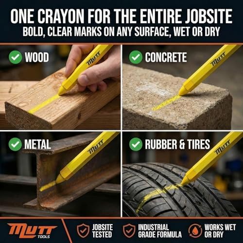 Mutt Tools Yellow Lumber Crayons 12 Pack - Image 2