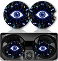 Yonlevres Car Coasters for Cup Holders, Evil Eye, 2 Pack by Yonlevres