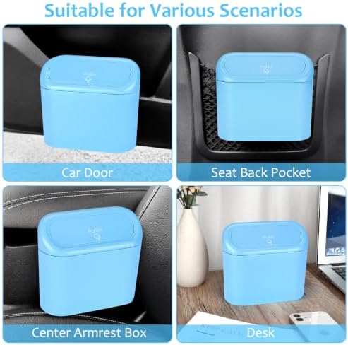 Accmor Car Trash Can with Lid, Mini Vehicle Garbage Can with 30 Trash Bags - Image 6