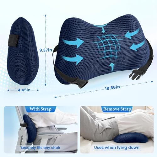 Lumbar Support Pillow, Memory Foam Back Cushion - Image 4