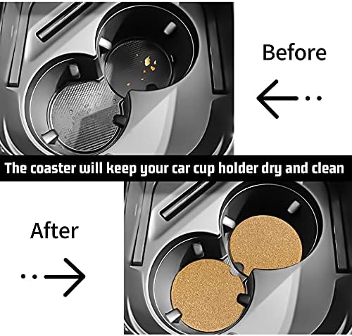 24 Pcs Car Coasters Cup Holder Insert Coaster, Absorbent Cork Bar Coaster - Image 4