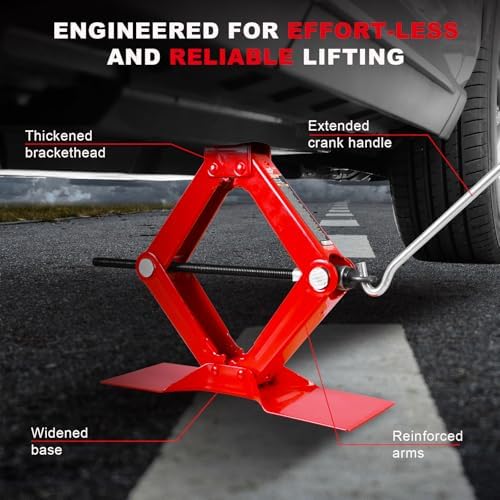 Big RED T10152-4 Torin Car Scissor Jack: Steel Portable Tire Jack - Image 3