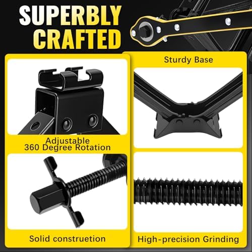 Car Jack Kit, Scissor Jack for Car 2.5 Ton Portable Cars Jack - Image 3