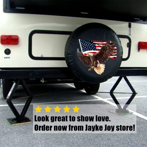 American Eagle USA Flag Spare Tire Cover PVC Leather Fit RV SUV - Image 4